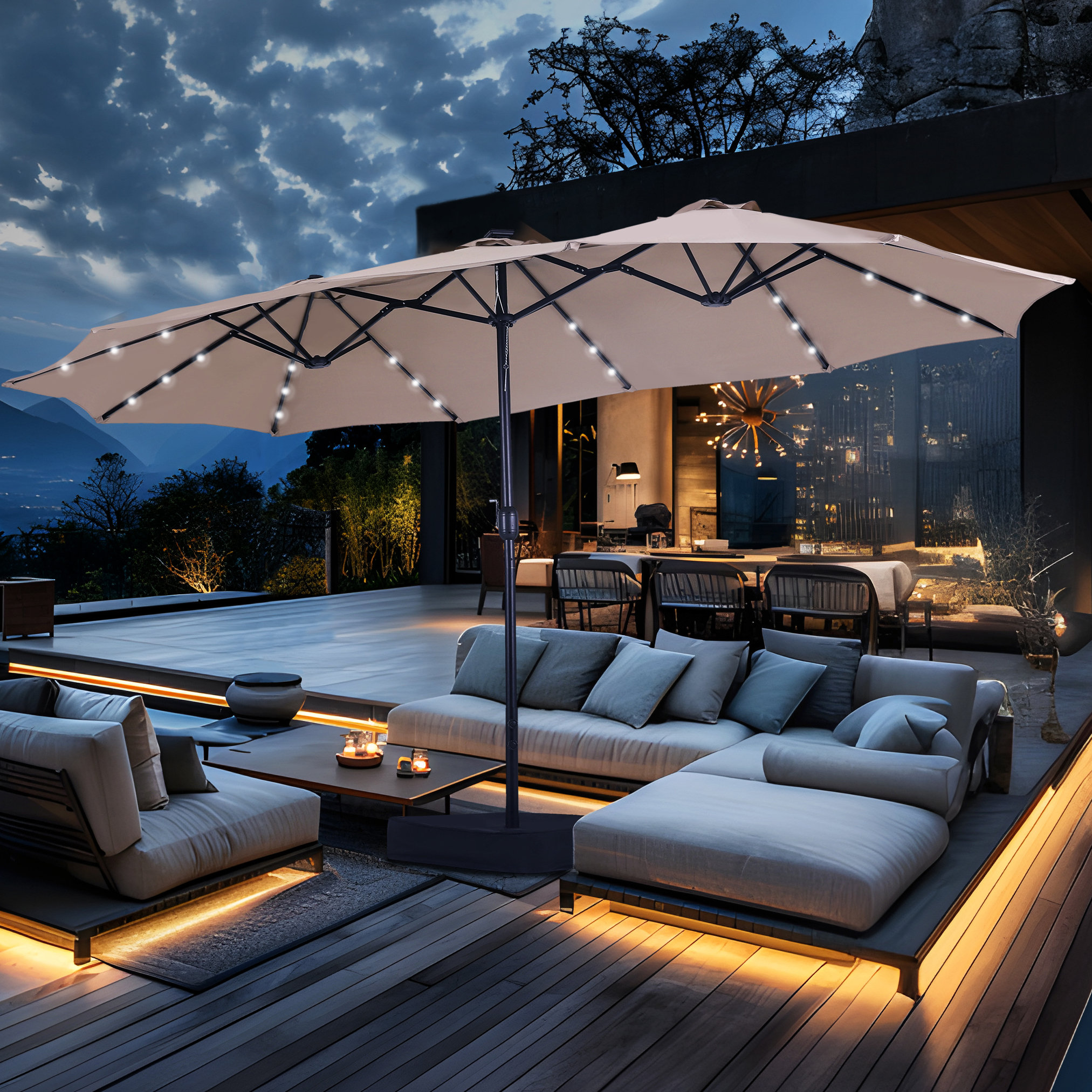 Sol 72 Outdoor™ Yuliana 180'' x 108'' Rectangular Lighted Market